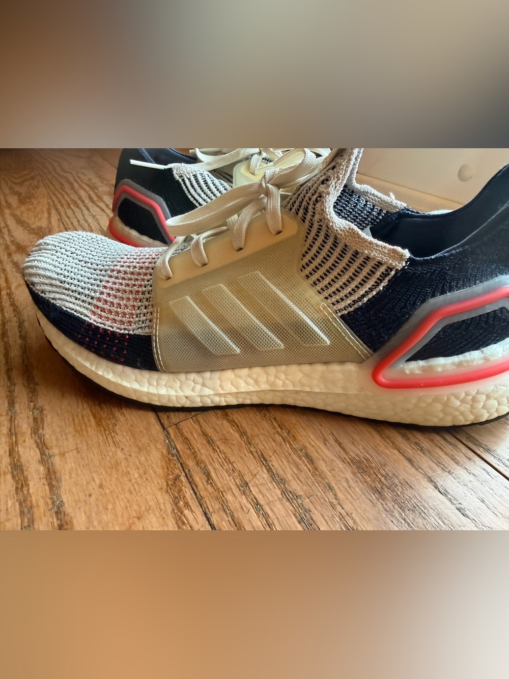 adidas UltraBoost 19 Clear Brown/White Primeknit 360 Lace-Up Cushioned B37705 - Picture 2 of 10